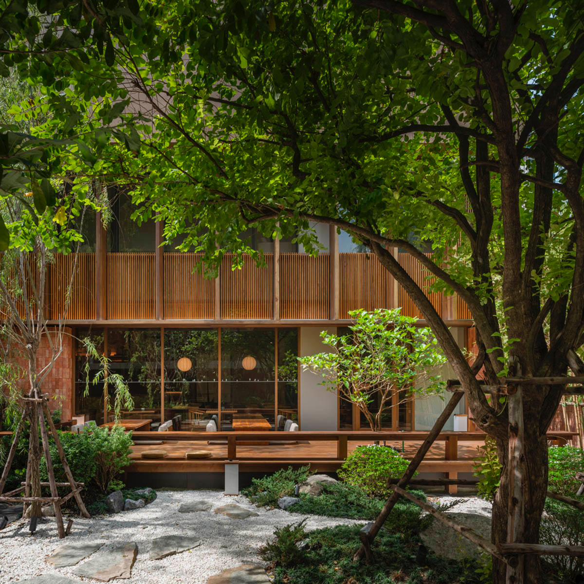 Sixseven Studio creates tranquil interiors for wellness center in Thailand inspired by Japanese art