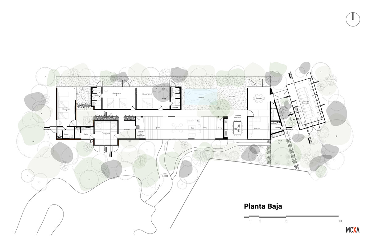 Mauricio Ceballos X Architects enriches Mague House with carved-out spaces within abundant vegetation