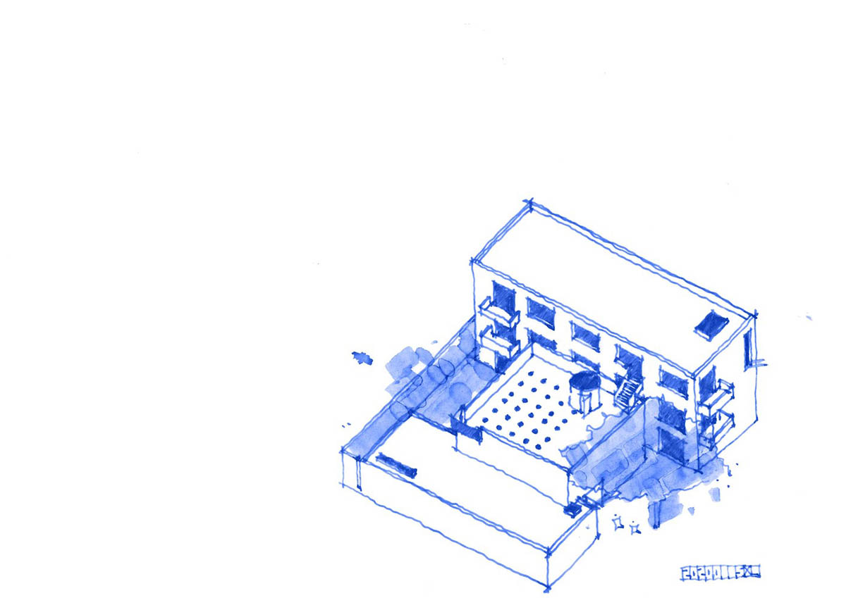 Ladder-Like sandalwood yellow volumes form Buddha artist's exhibition space and studio in China