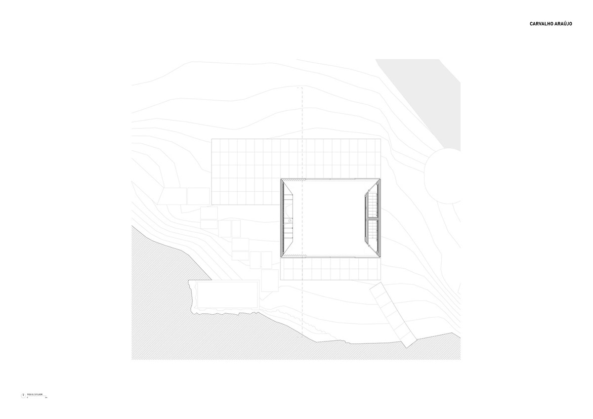 Carvalho Ara&uacute;jo designed singular concrete volume overlooking a lush forest in Portugal