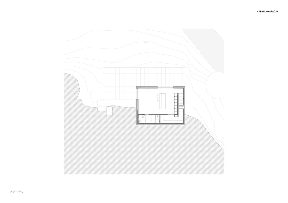 Carvalho Ara&uacute;jo designed singular concrete volume overlooking a lush forest in Portugal