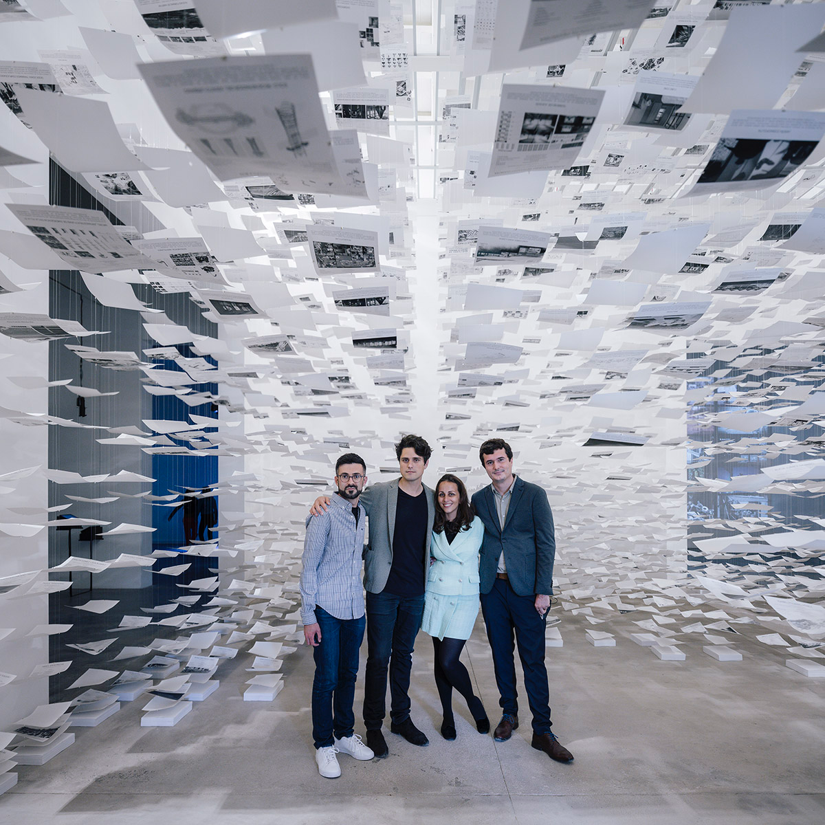Spanish Pavilion suspends thousands of sheets of paper presenting Uncertainty at Venice Biennale