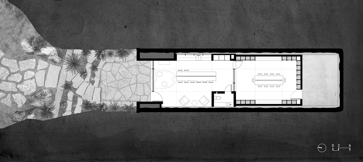 Clayton Korte creates private wine cave embedded into native landscape of Texas hillside