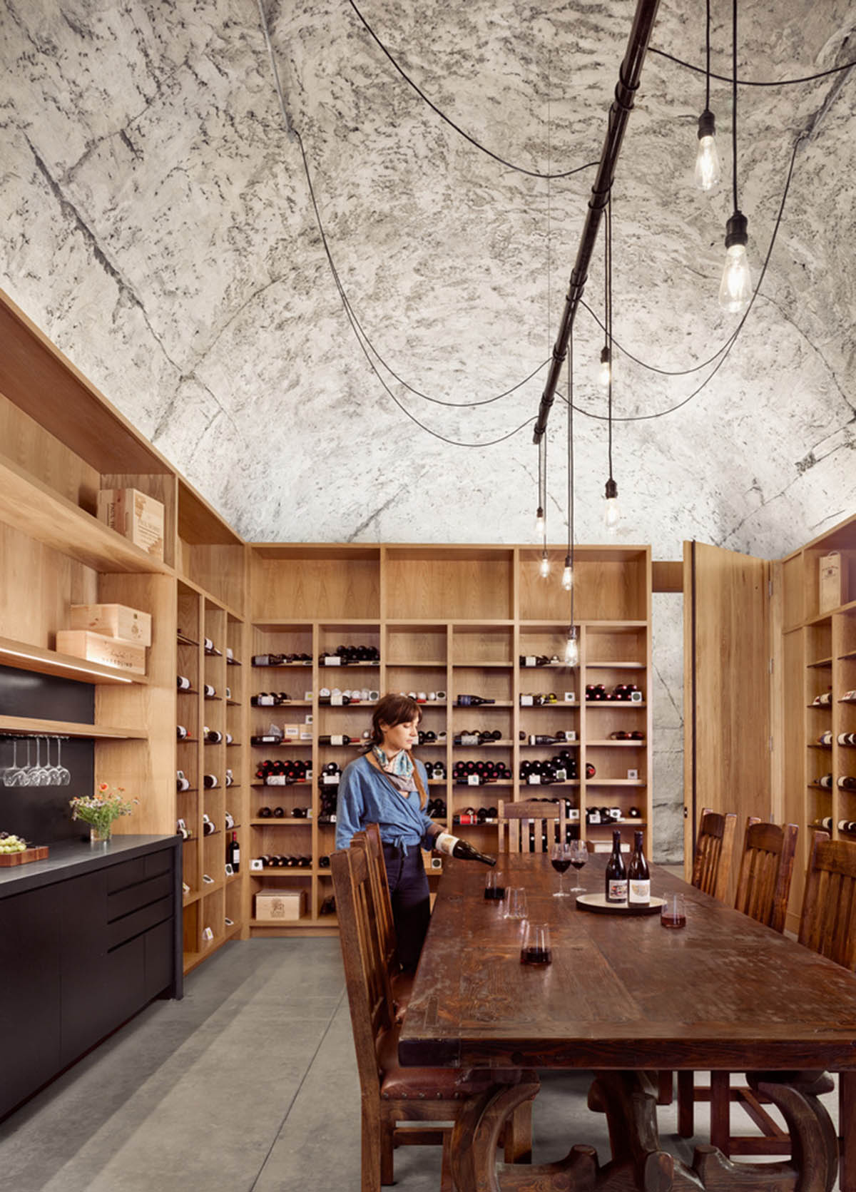Clayton Korte creates private wine cave embedded into native landscape of Texas hillside