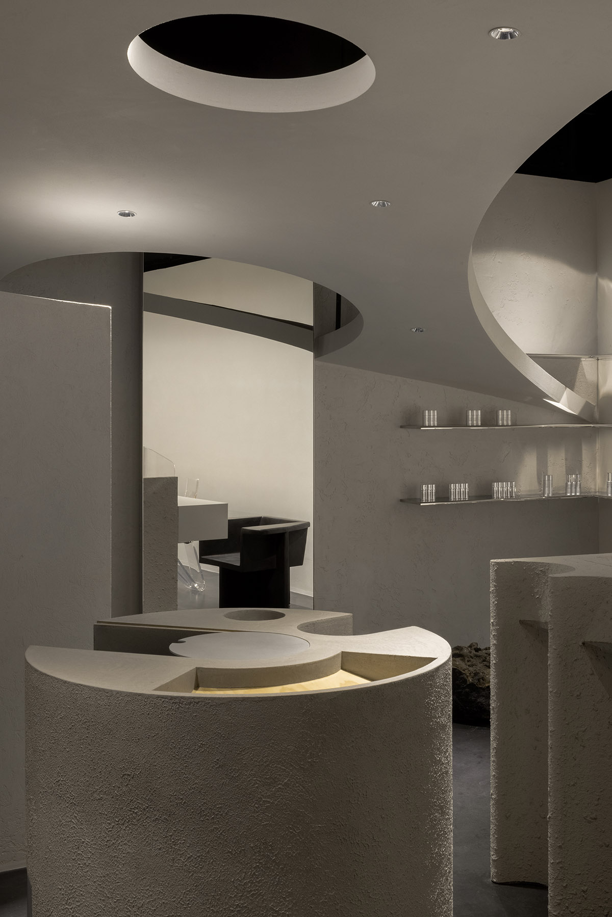 lialawlab completes retro-futuristic skincare centre in Hangzhou, China