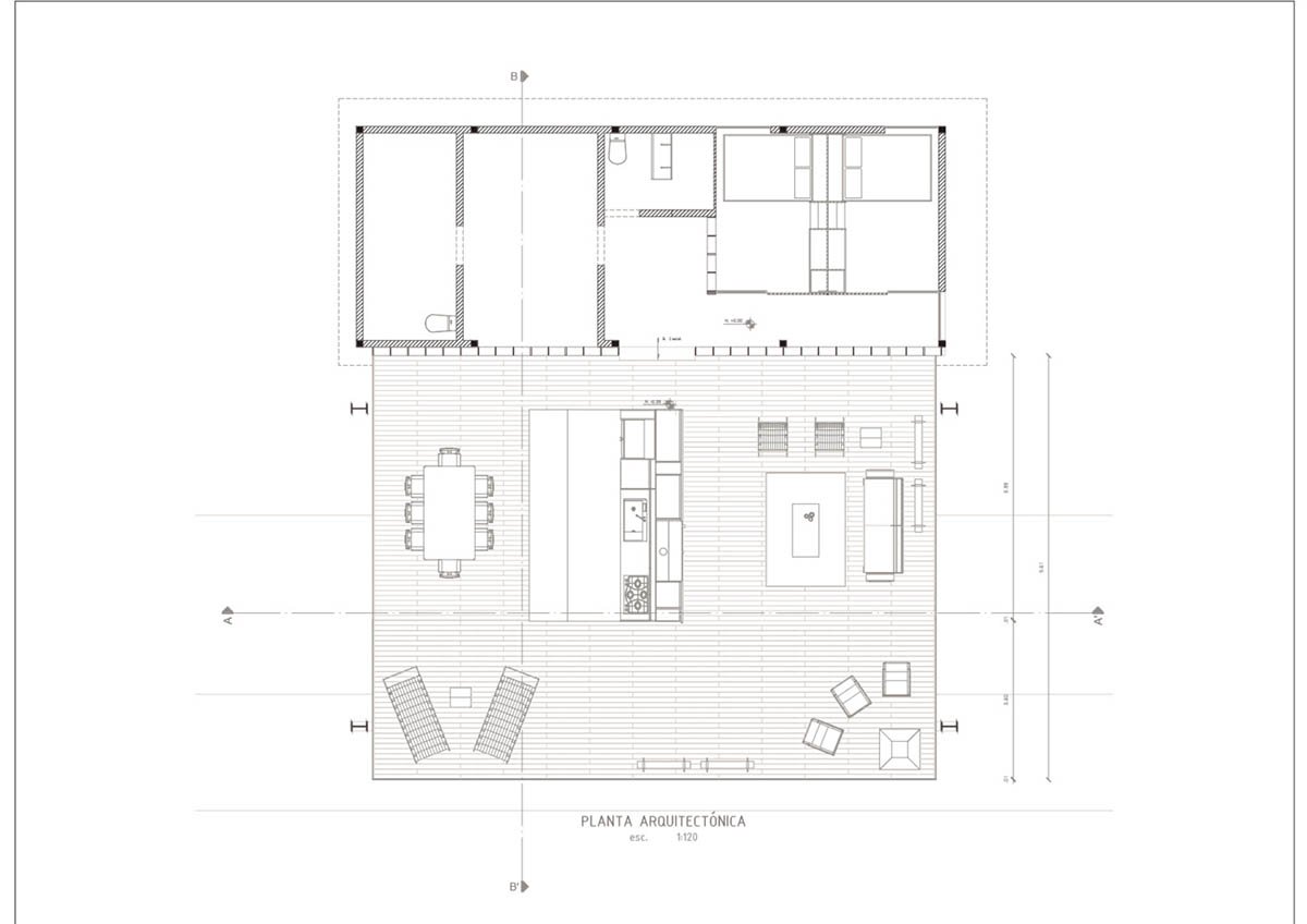 RAMA estudio built glazed retreat that sits on slope with minimal touch overlooking valley in Ecuador