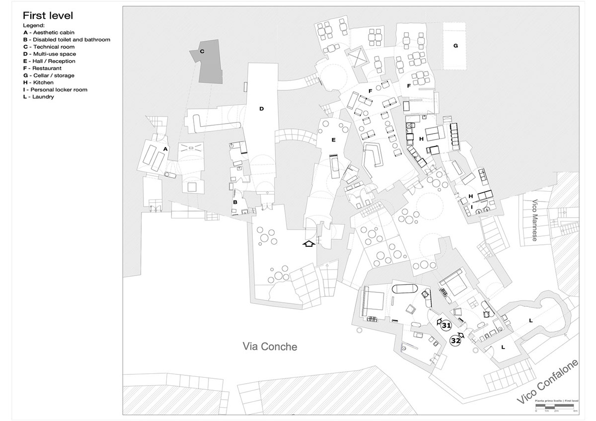 Interiors of this cave hotel and spa by Simone Micheli act like work of art with excavated surfaces