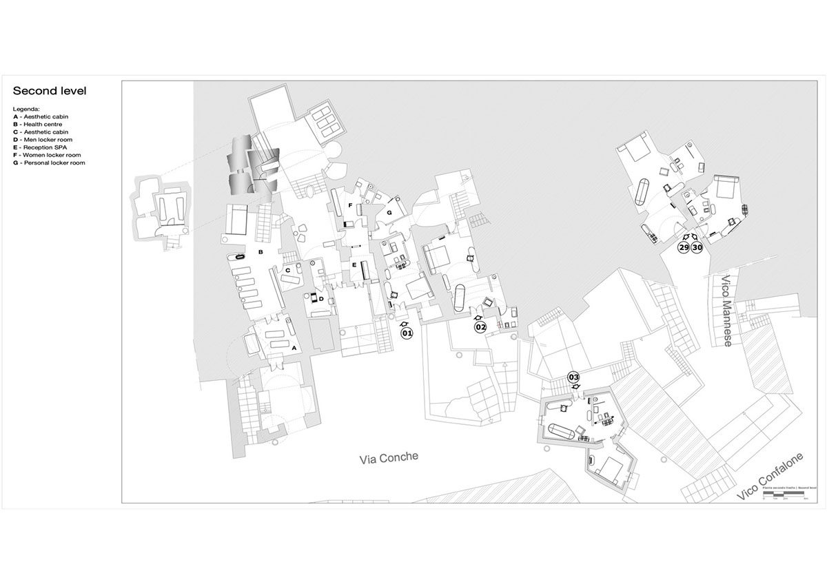 Interiors of this cave hotel and spa by Simone Micheli act like work of art with excavated surfaces