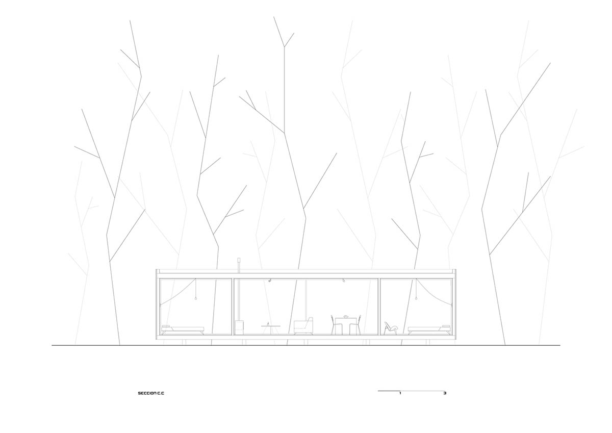 Black wooden cabin by iHouse estudio is an off-grid escape home in Uruguayan native forest