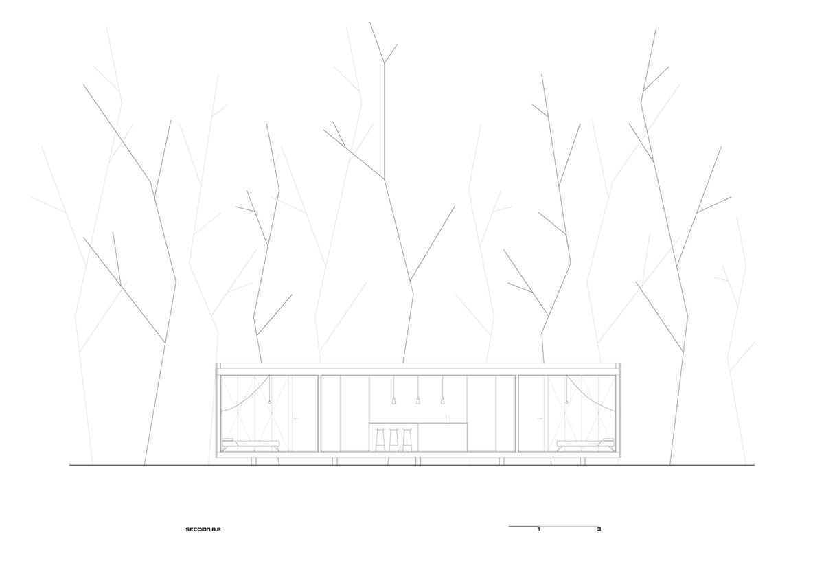 Black wooden cabin by iHouse estudio is an off-grid escape home in Uruguayan native forest