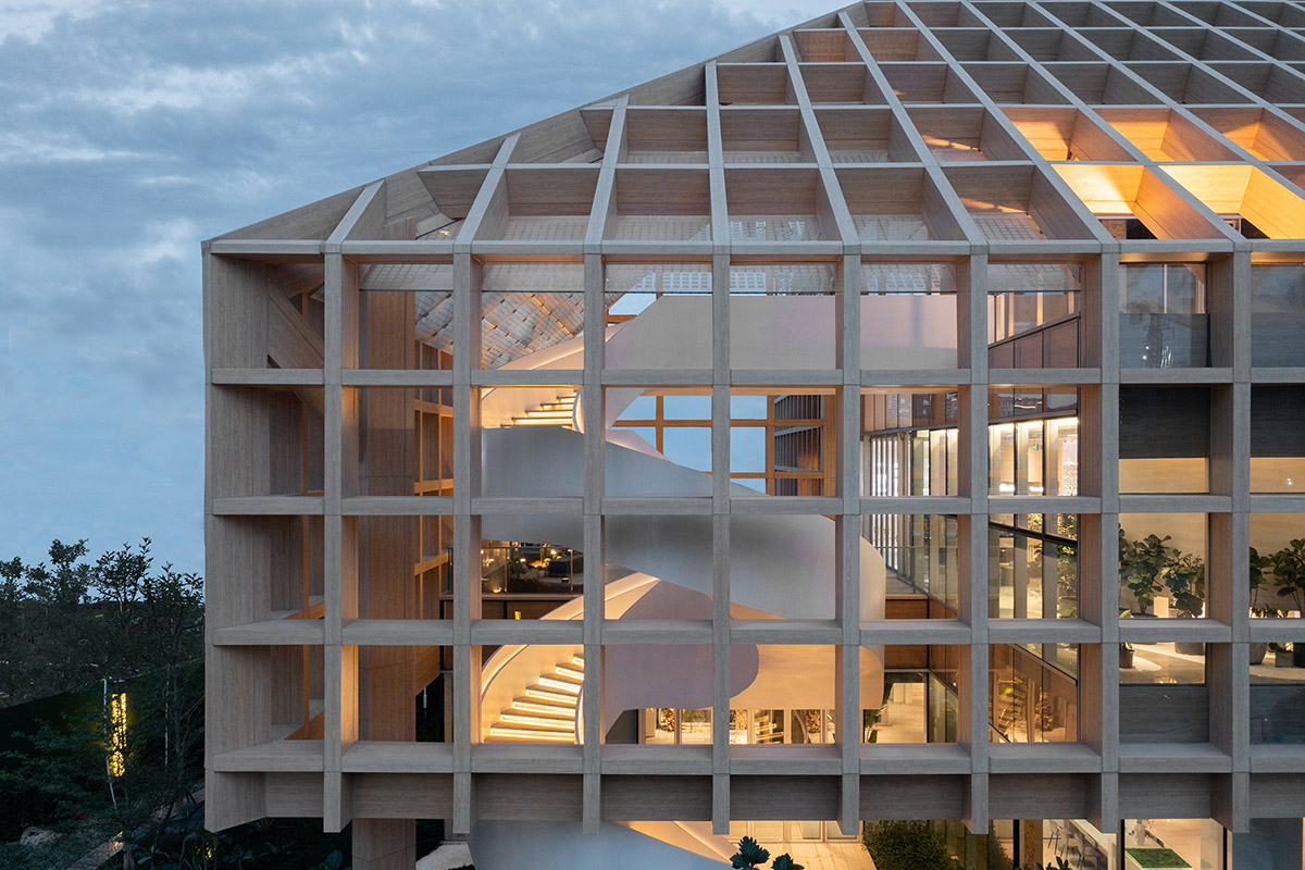 CLOU architects designs Sanya Farm Lab with deep grid modules in China