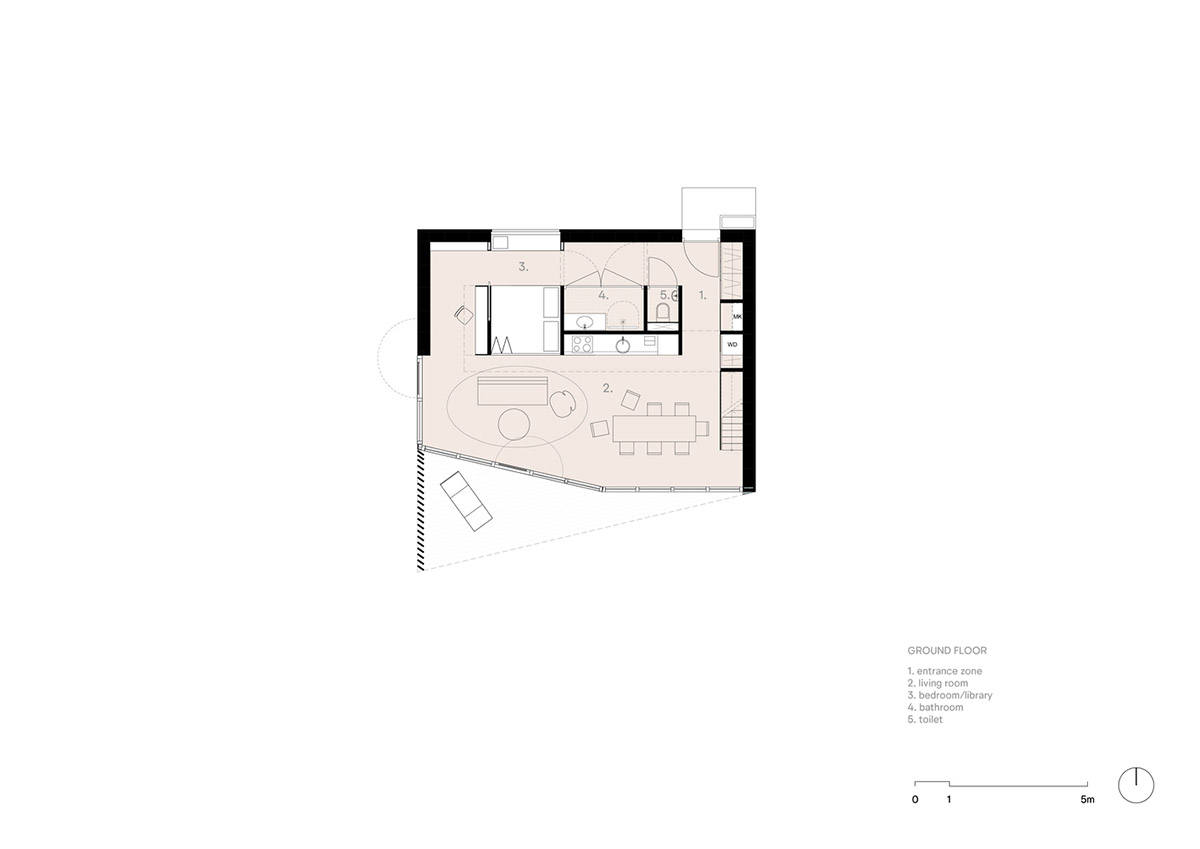 Orange Architects completes irregularly-formed holiday home on a Dutch island