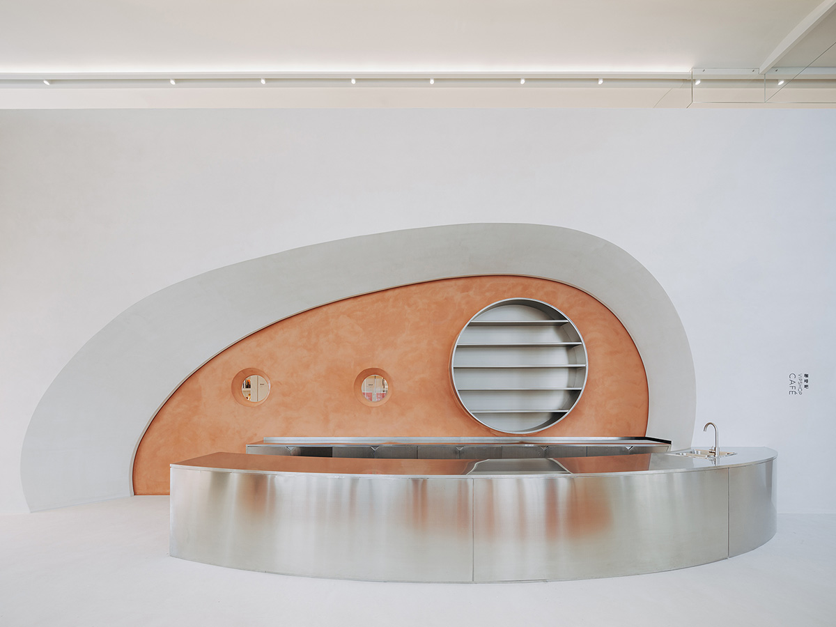 Wutopia Lab creates surprising interiors with cut-out forms in The Satori Harbor Library in Guangzhou