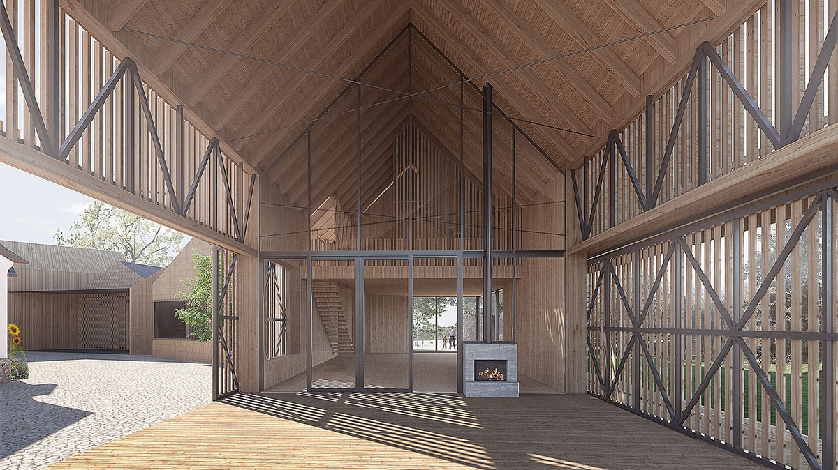 BXBstudio designs Polish Farmhouse with interlocked structures