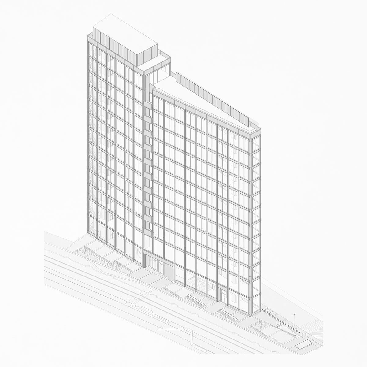 HEMAA built a slender skyscraper that stands elegantly on a narrow plot in Mexico City 