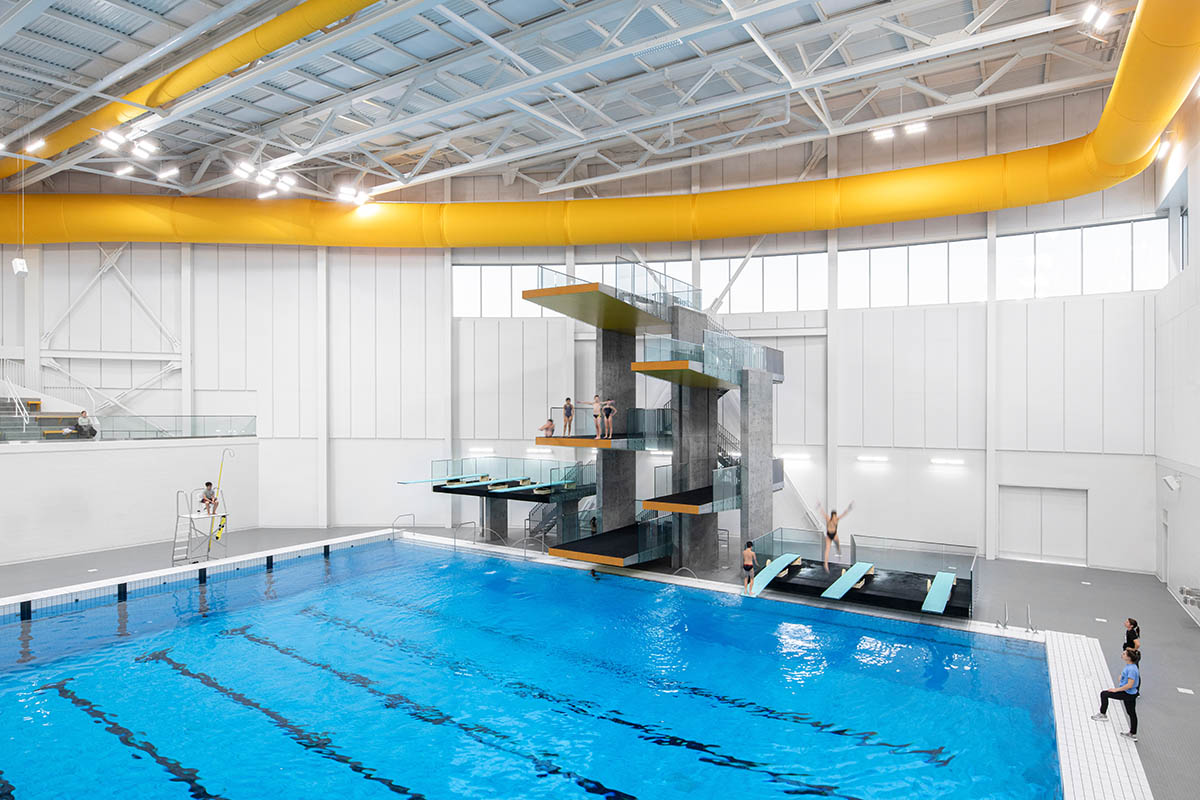 Sid Lee Architecture completes cylindrical aquatic complex in Laval, Canada