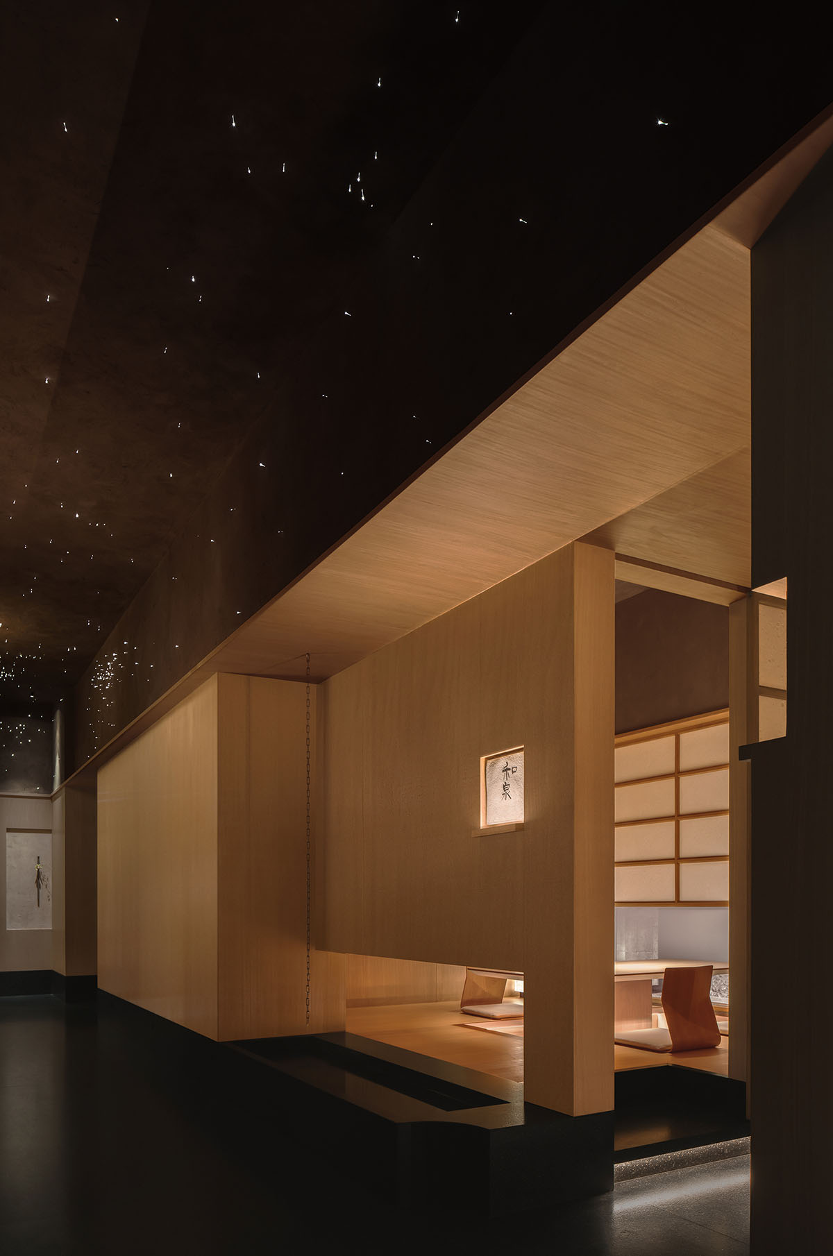 Nature Times Art Design creates tranquil dining space for Teng Restaurant in a sealed box form