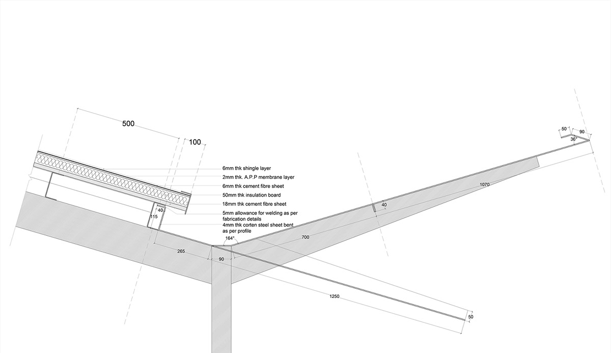 Spasm Design uses Y-shaped roof for collecting water and shading for Indian house