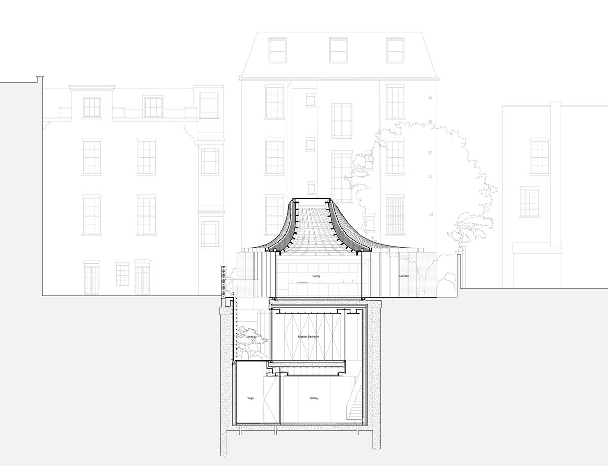 Gianni Botsford Architects transforms dilapidated bungalow with a giant copper clad roof in London