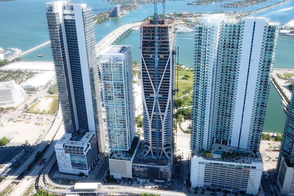 Zaha Hadid Archiects' 1000 Museum takes shape in Miami skyline