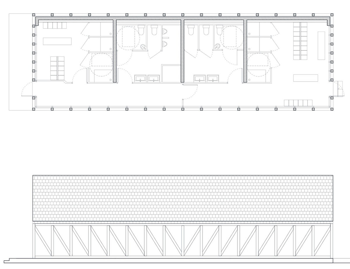Lemoal Lemoal Architectes wraps tennis club with half-timbered facade elements in Cabourg