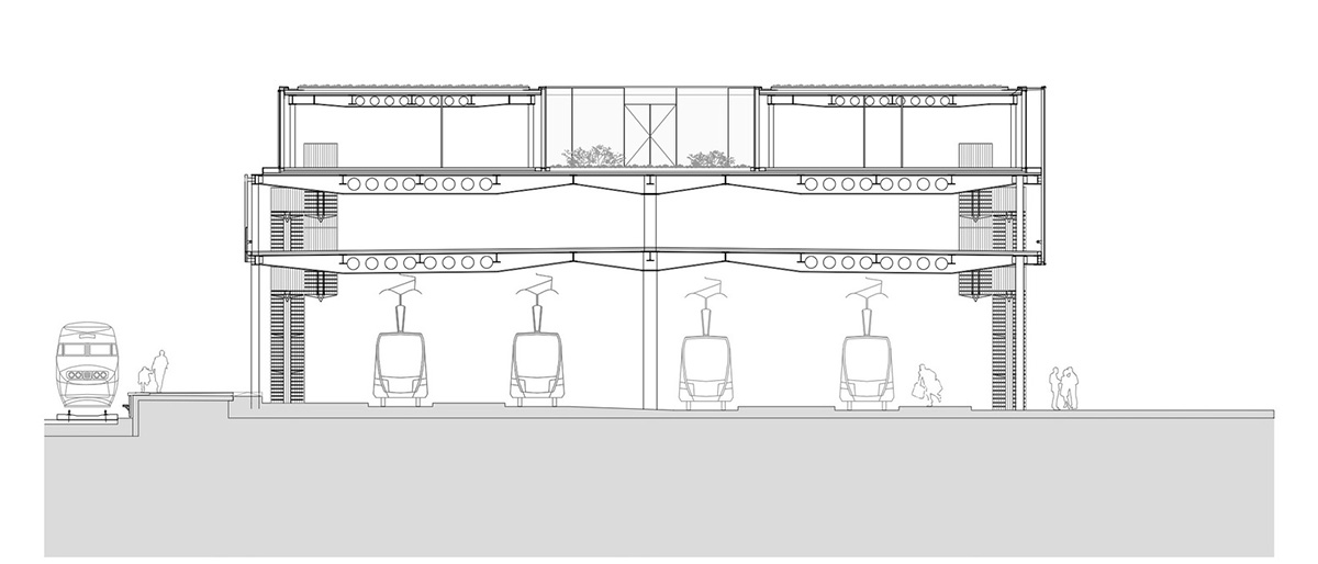 Dietmar Feichtinger Architectes creates large green canopy for Oostende station in Belgium