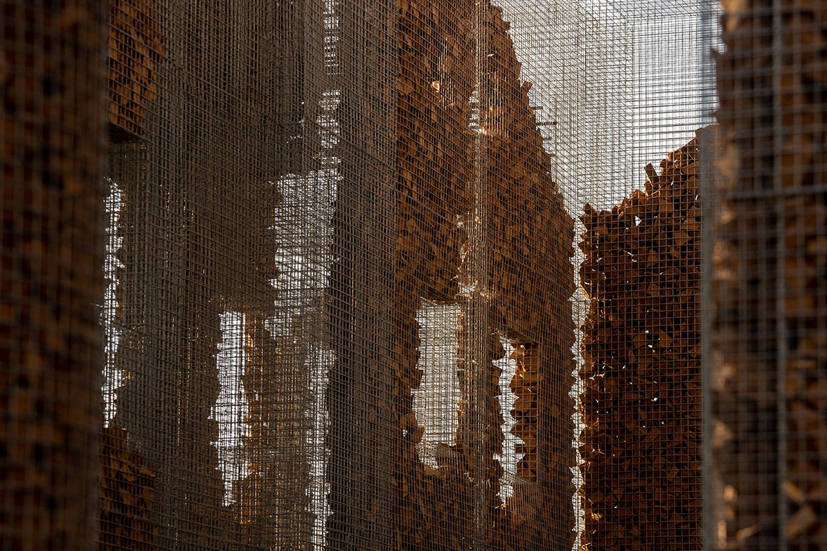 Studio Studio Studio combines wire mesh with cork for this experiential pavilion in Riyadh