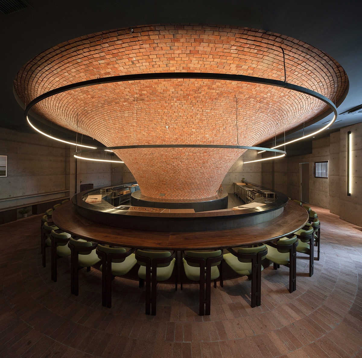 bigER club design built restaurant with valued brick walls in Shenzhen