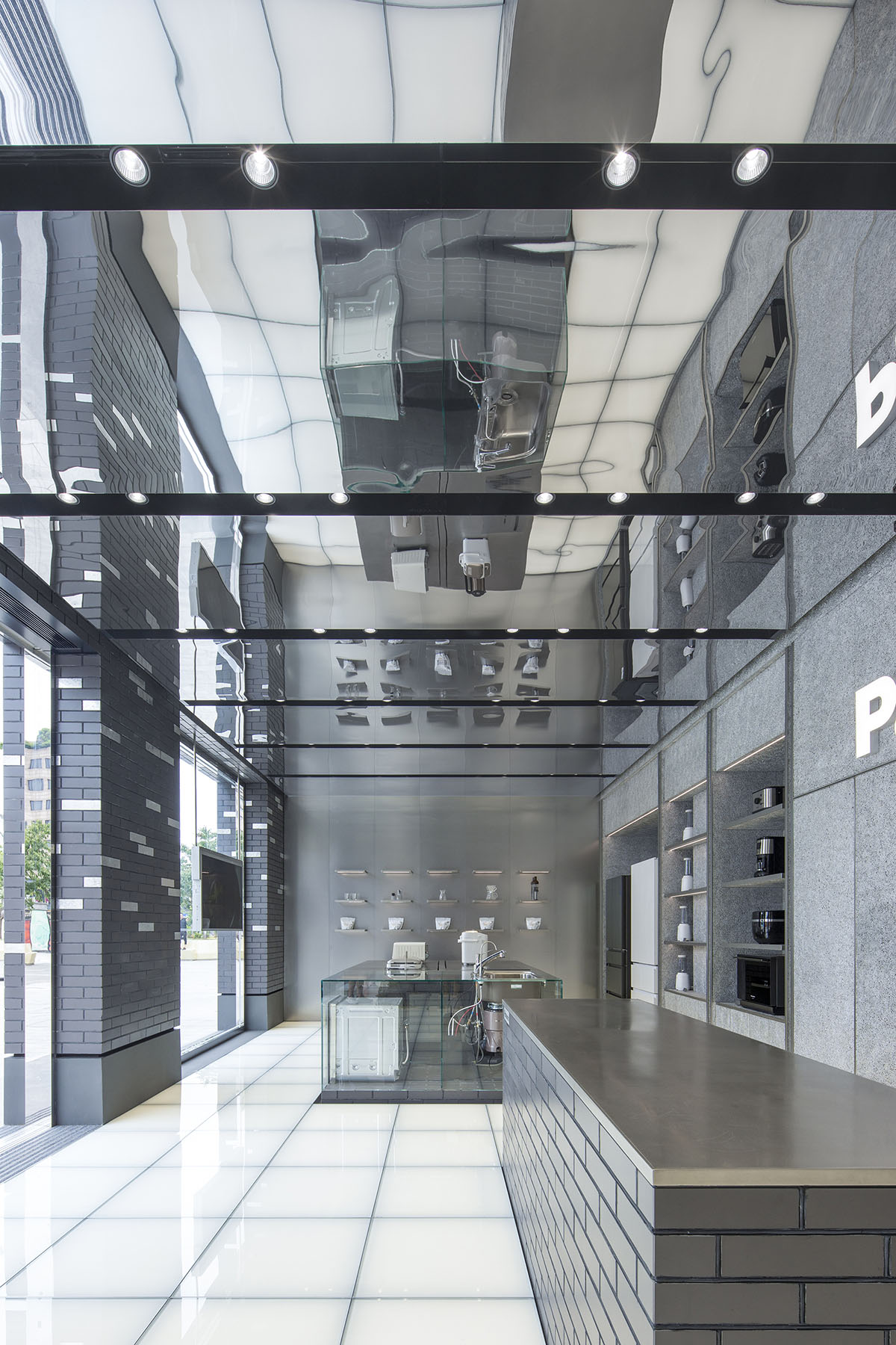 Say Architects designs Panasonic flagship store with hand-plated silver bricks in Hangzhou