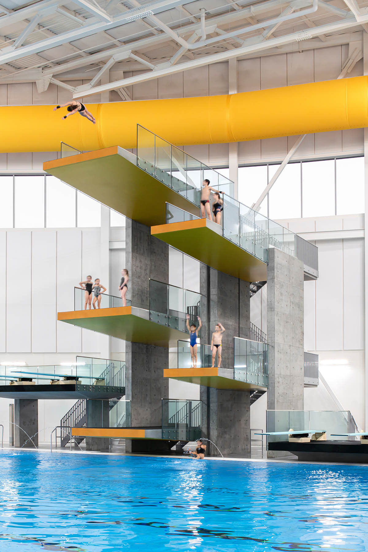 Sid Lee Architecture completes cylindrical aquatic complex in Laval, Canada