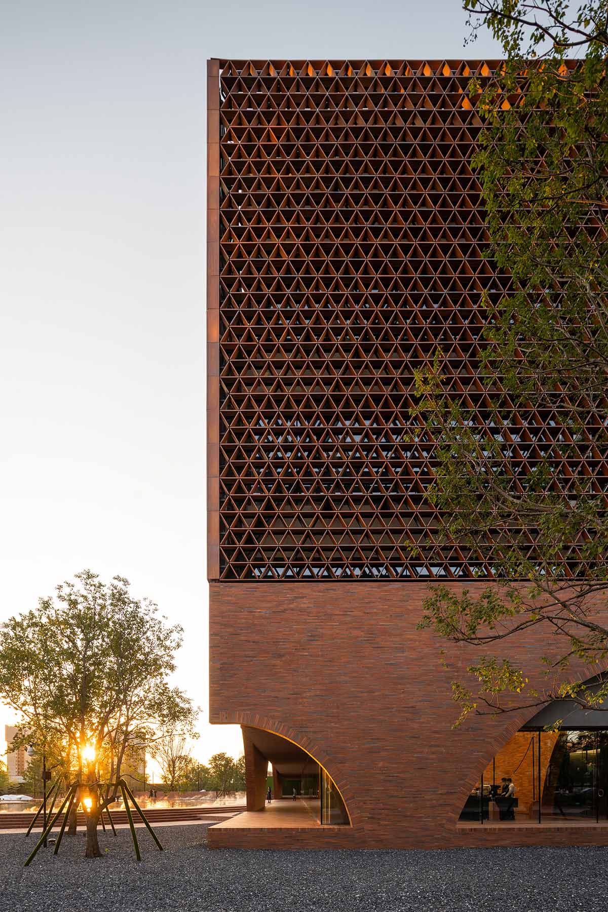 DOMANI completes TIC Art Center with red ceramic brick in Foshan 