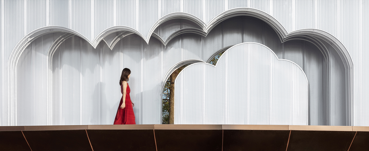 Wutopia Lab converts abandoned pump house into a pavilion with cloud-shaped translucent panels 