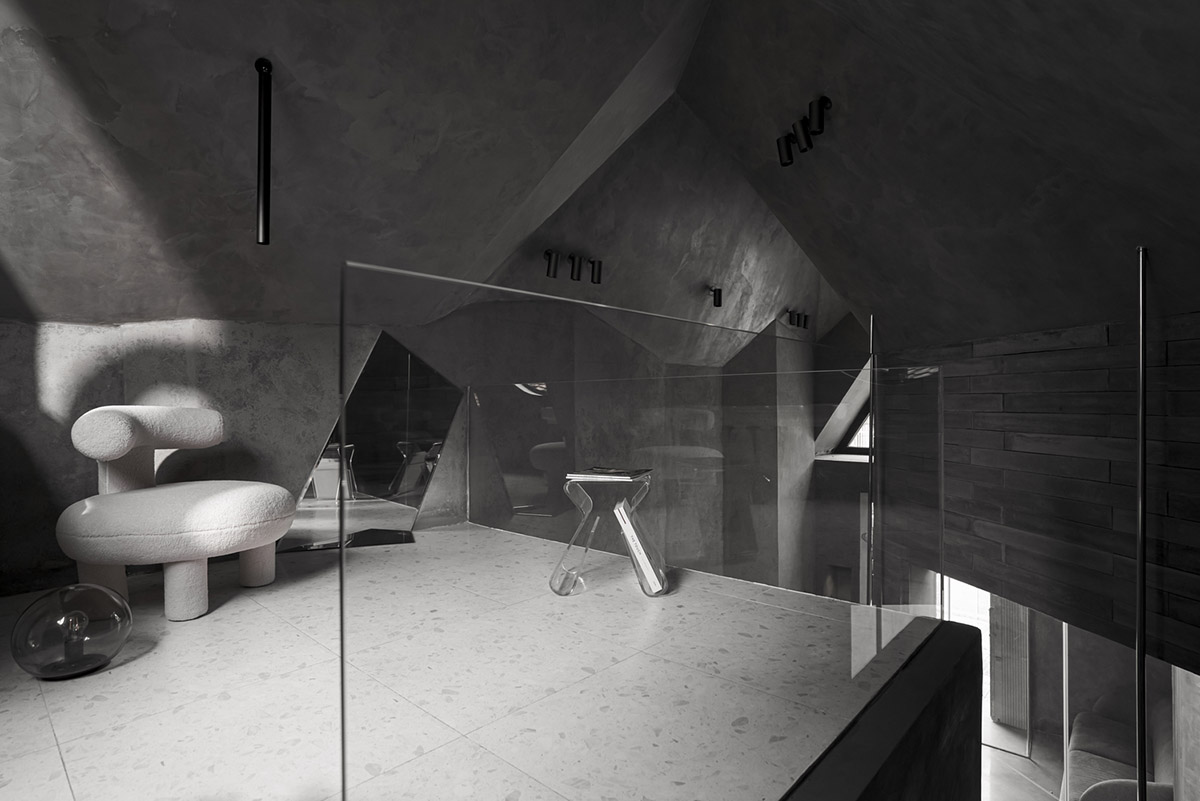 Minimal Vietnamese store is informed by geometric forms and greyscale palette
