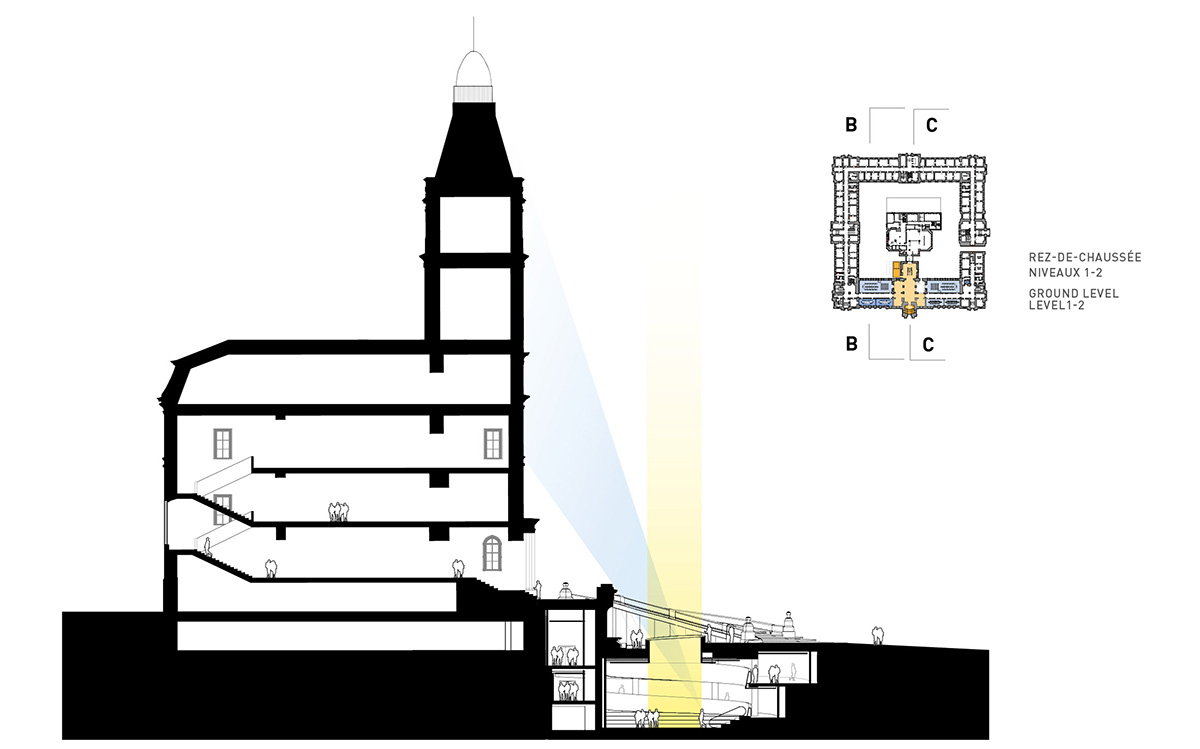 Provencher_Roy adds new pavilion to National Assembly Parliament Building with central spiral ramp