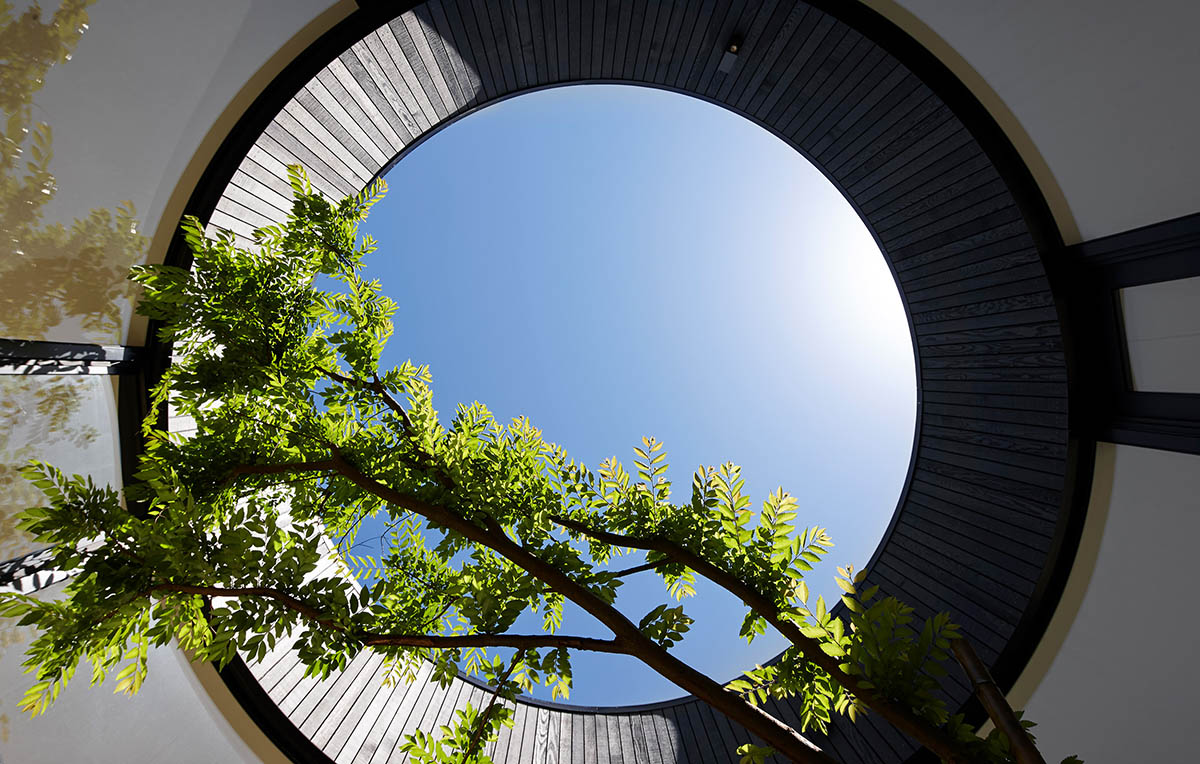 Wood Marsh built curvaceous home clad in dark timber contrasting its natural landscape in Portsea