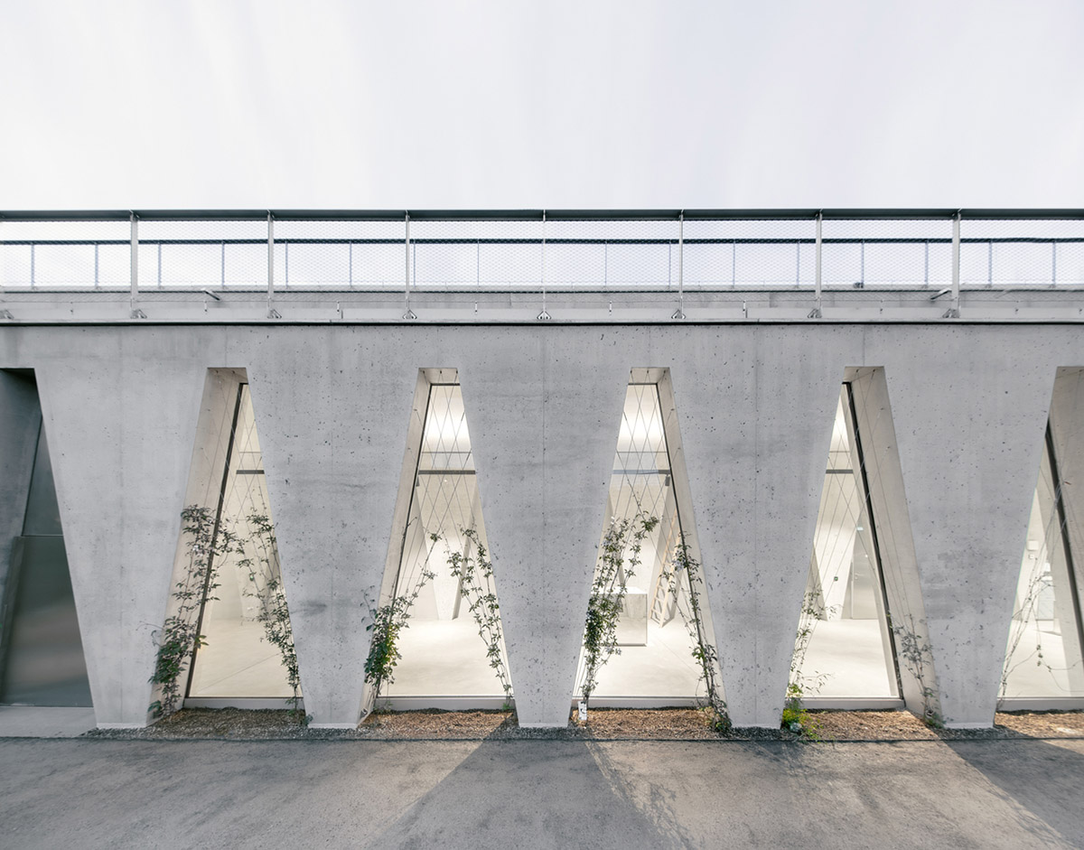 Trapezoidal openings characterize the interiors of cultural center by Estudio Barozzi Veiga in Zürich