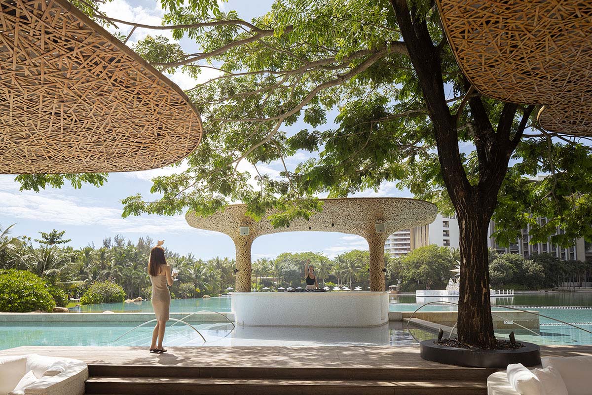 Various Associates creates beach club with bamboo-woven trees in Sanya, China