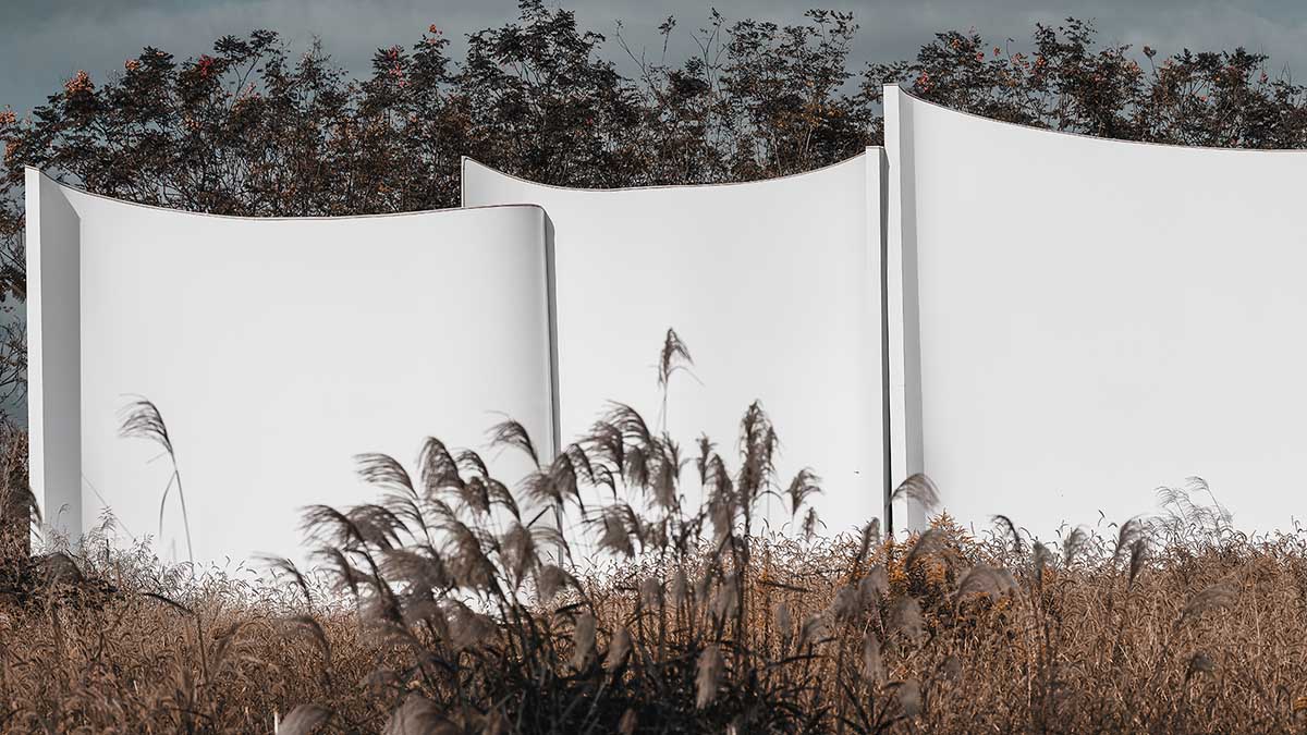 Chinese chapel creates a fluid silhouette featuring curving walls to mimic blossoming petals 