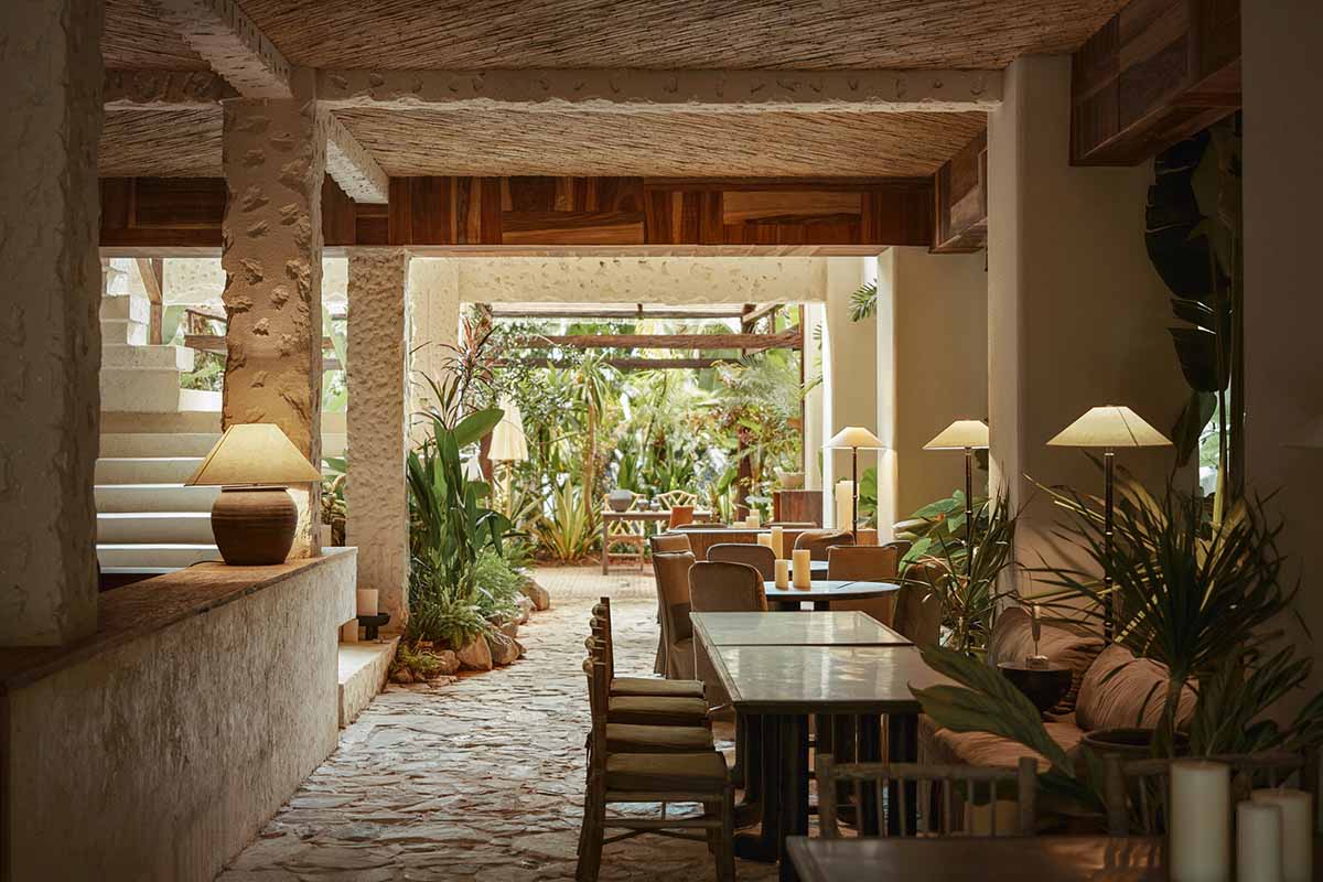 Bamboo ladder and sheds surround cafe and resturant designed by Funs Design in China 