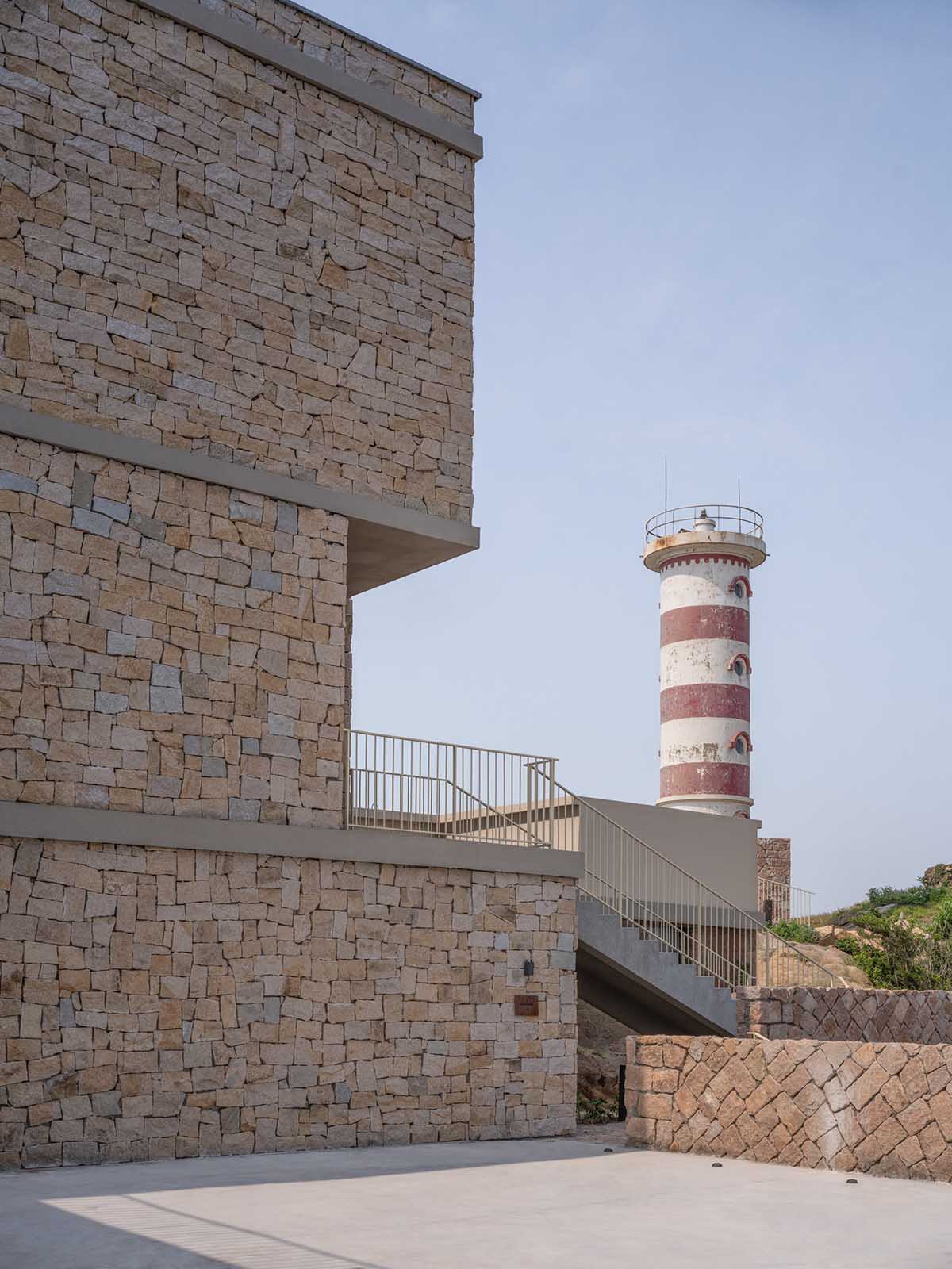 The Lighthouse Hotel reinterprets traditional fishing village settlements on a steep reef in Zhoushan