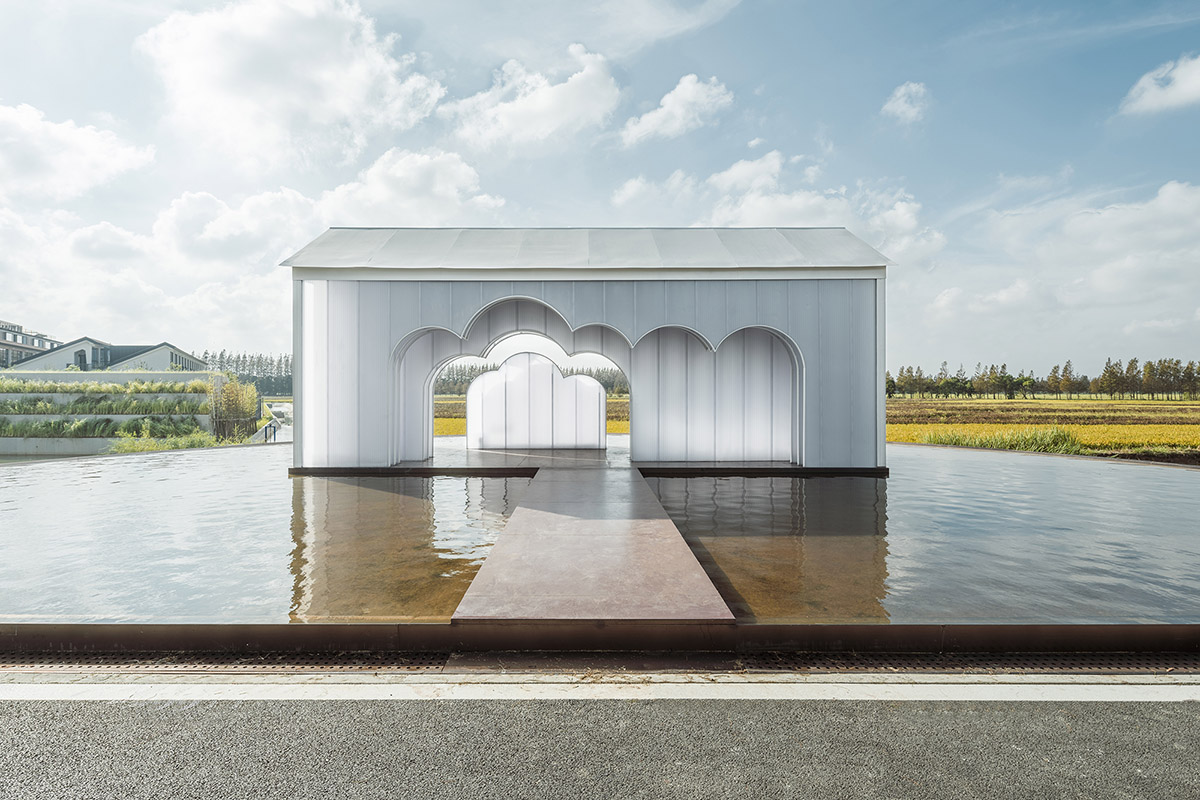 Wutopia Lab converts abandoned pump house into a pavilion with cloud-shaped translucent panels 