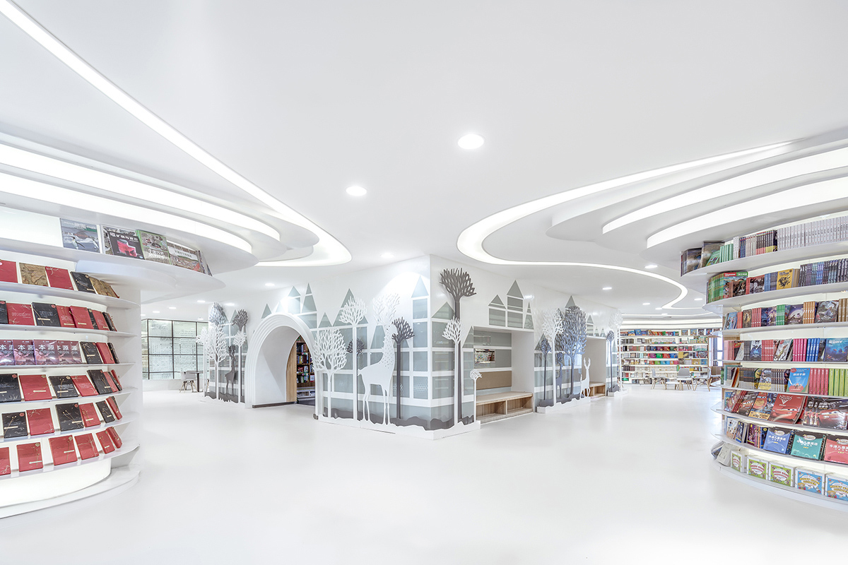The First Zhongshu Bookstore in Xi'an, China by Wutopia Lab Performs a White Divine Comedy