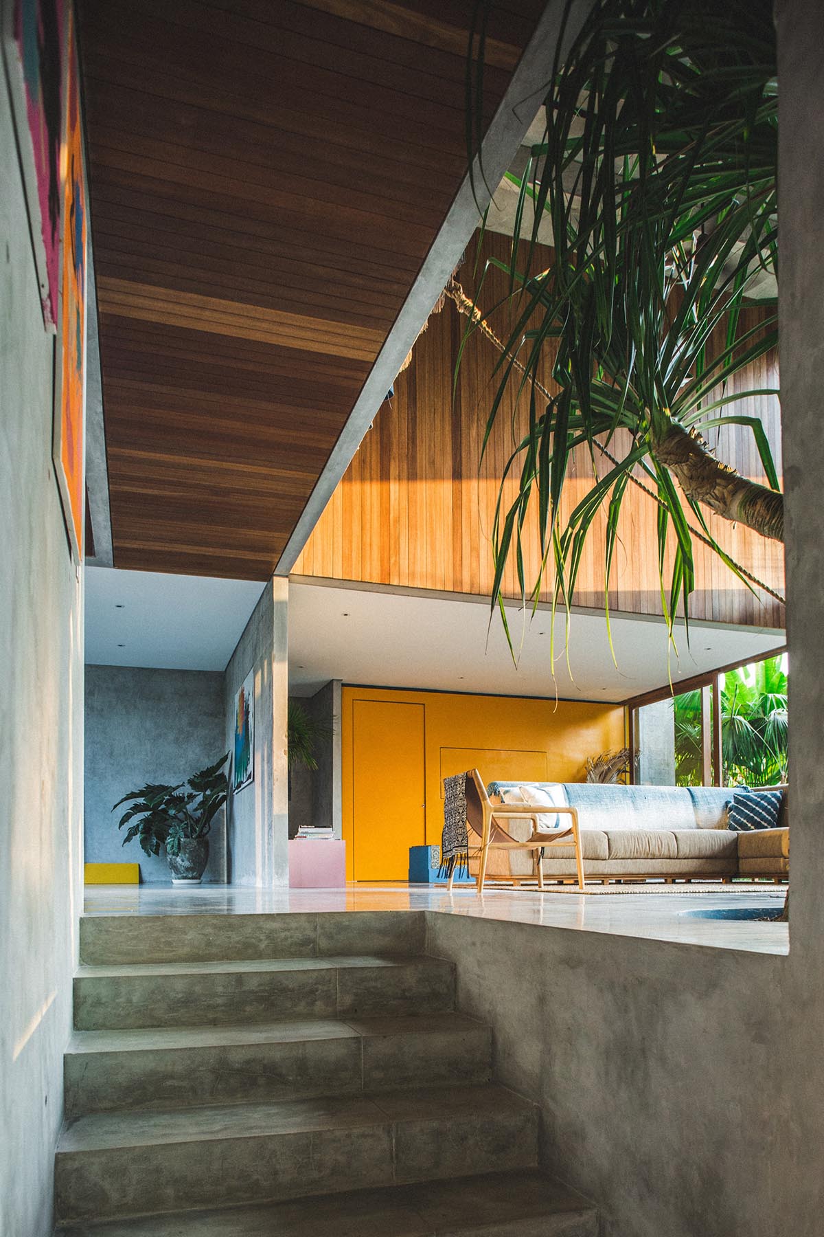 This Brutalist tropical house in Bali completely takes the nature inside