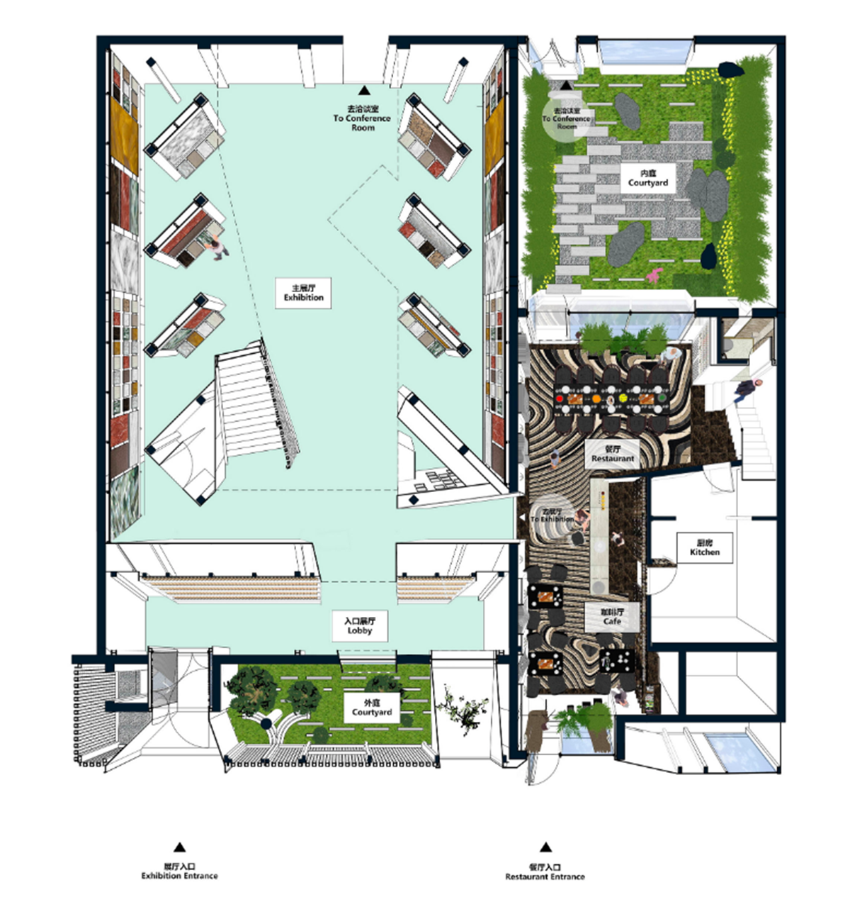 Atelier Alter converts old storage space into a stone archive using thousands of 10cm stone cubes