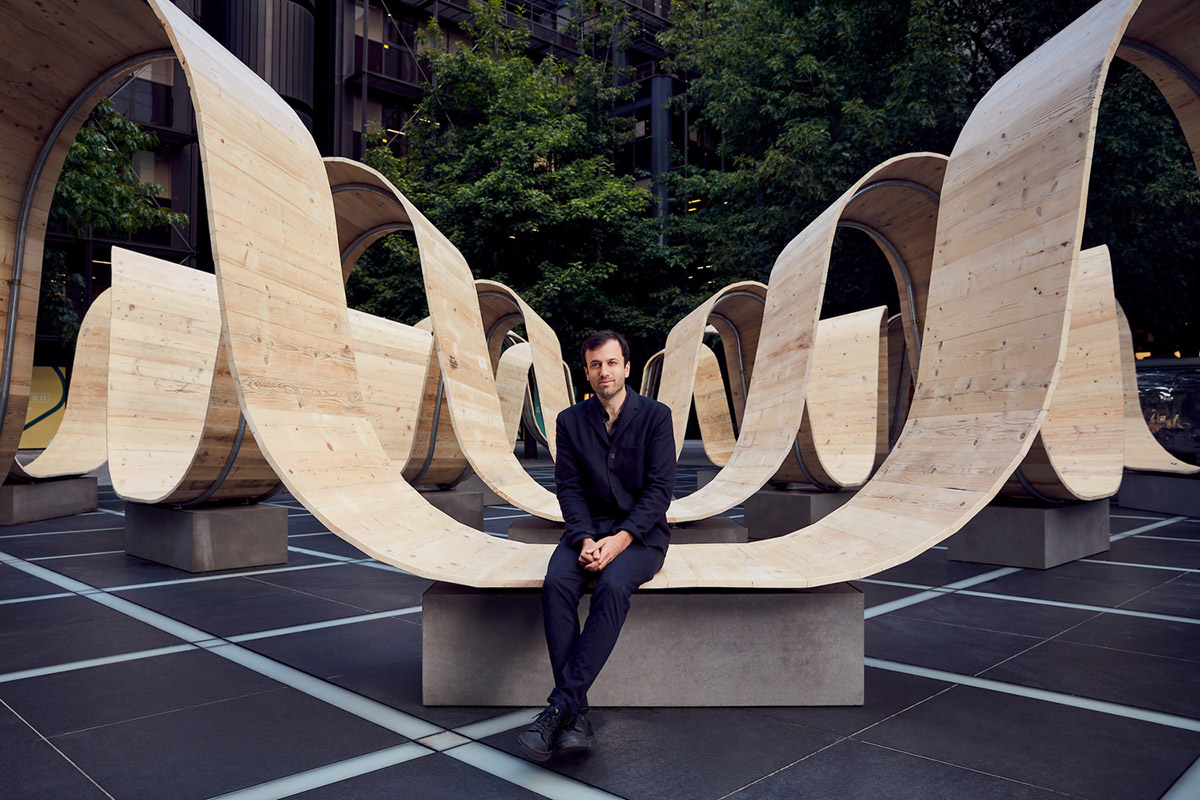 Paul Cocksedge creates curved installation that responds to different movements of visitors at LDF
