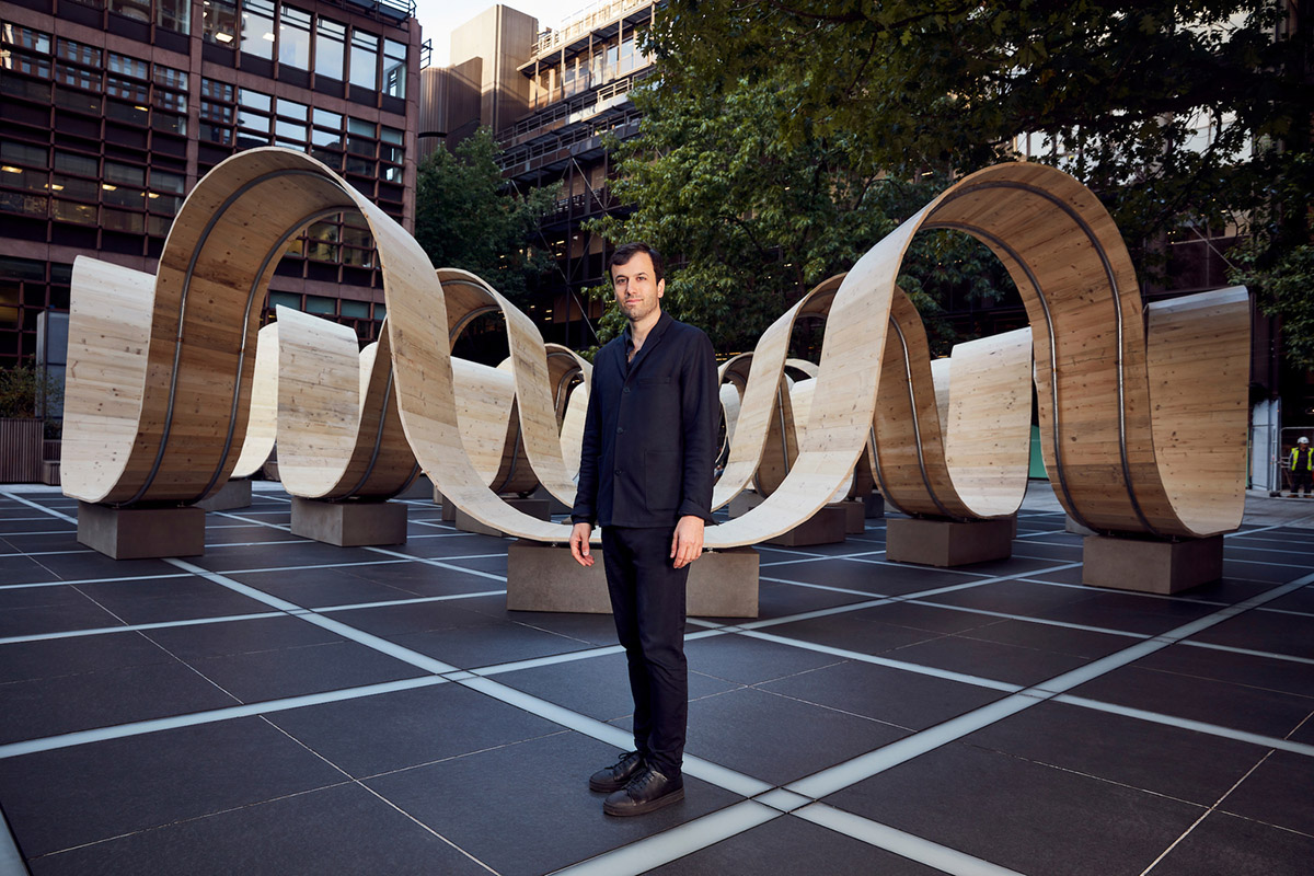 Paul Cocksedge creates curved installation that responds to different movements of visitors at LDF