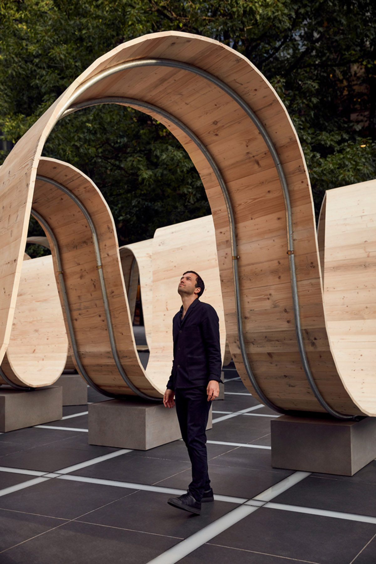 Paul Cocksedge creates curved installation that responds to different movements of visitors at LDF