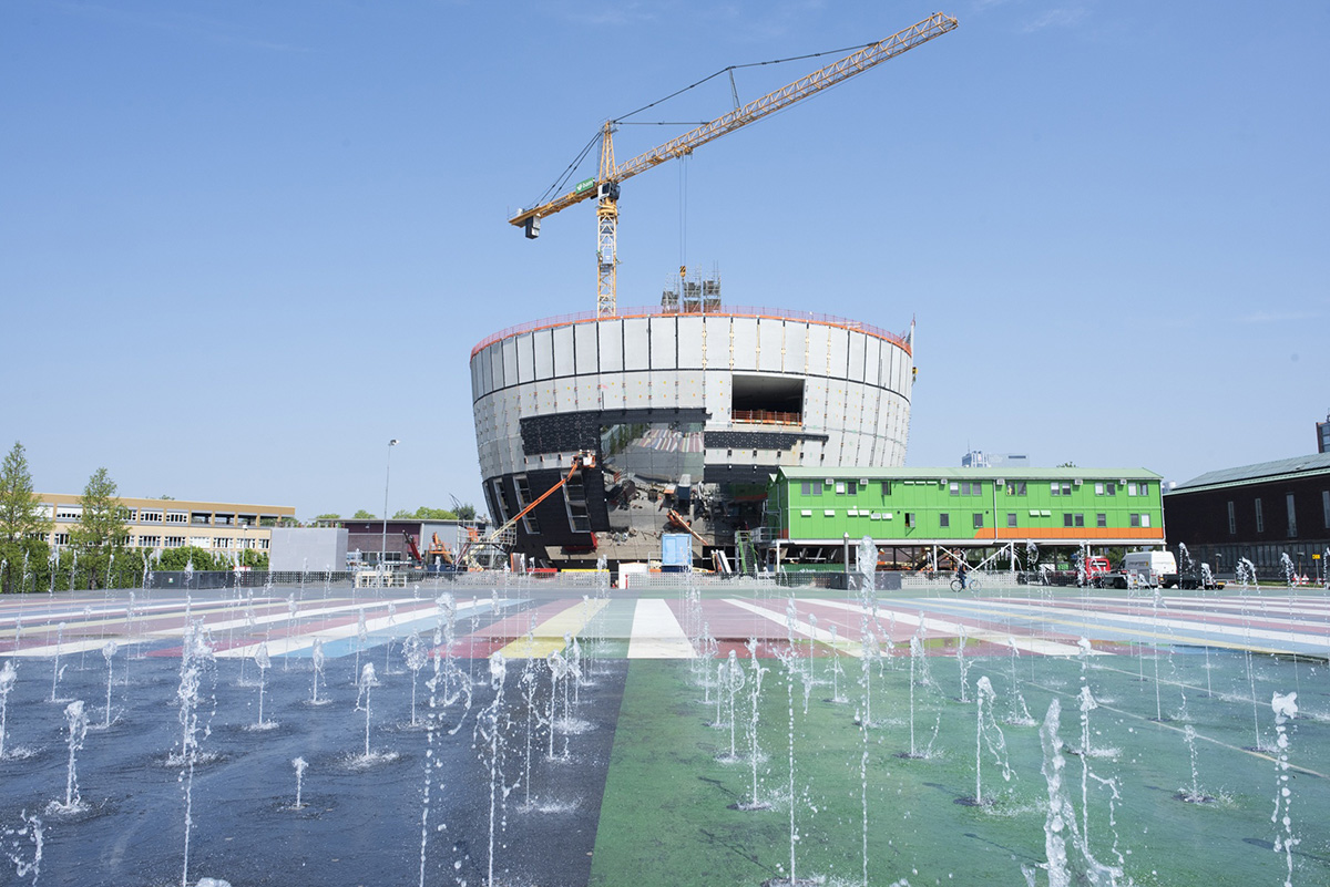 MVRDV's reflective bowl-shaped art depot tops out in Museumpark Rotterdam