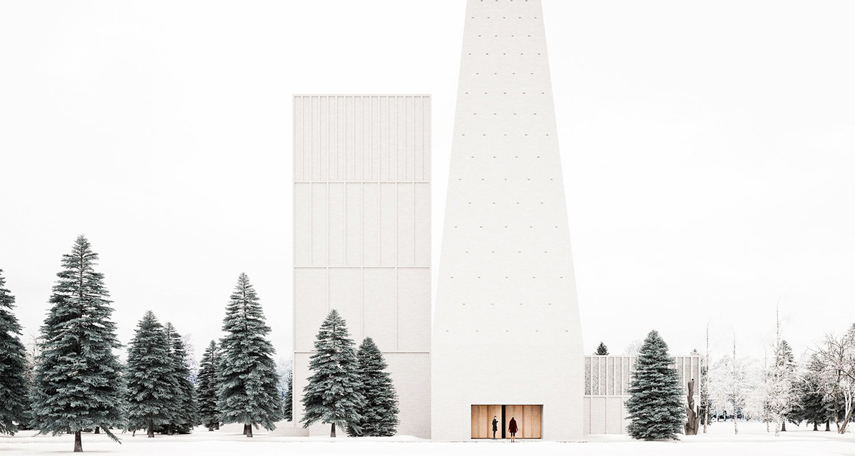 Förstberg Ling unveils his design proposal for elongated cone-shaped church in Finland