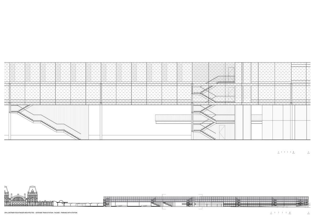 Dietmar Feichtinger Architectes creates large green canopy for Oostende station in Belgium
